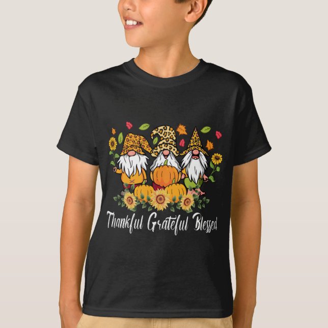 Tack och lov, välsignade gnomes Solblommor Gnome F T Shirt (Framsida)