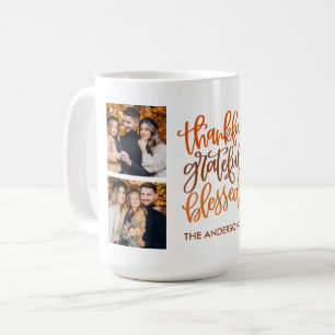 Tack och lov, välsignat Namn 4-fotofall Kaffemugg