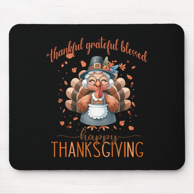 Tack och lov välsignat Turkiet Lycklig Thanksgiven Musmatta (Framsidan)