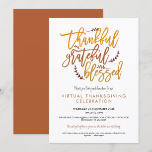 Tack och lov, Virtuell Thanksgiving Inbjudningar