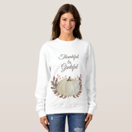 Tack och tacksamhet för vitpumpkin Brown Löv T Shirt