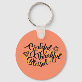 Tack och tacksamma gåvor för välsignad Thanksgivin Nyckelring