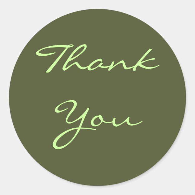 Tack Olive Sticker Runt Klistermärke (Framsida)