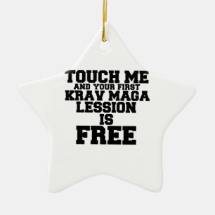 TACK OM ATT JAG OCH DIN FÖRSTA KRAV-MAGA-LESSION JULGRANSPRYDNAD KERAMIK