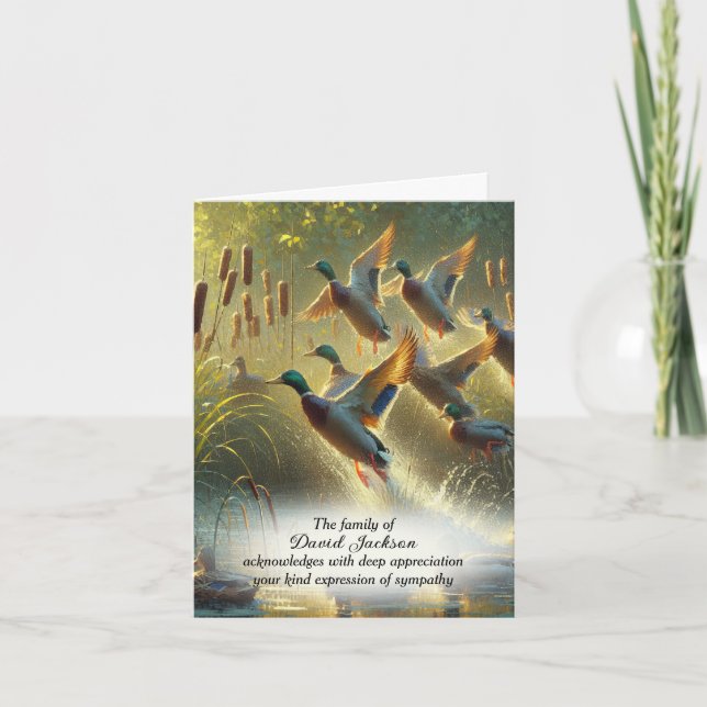 Tack om sympati för Ankor Kort (Framsida)