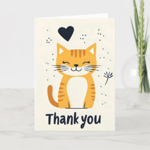 Tack Orange Cat Cute Helgkort