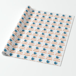 Tack, Orange på Teal, Blue Starburs Presentpapper