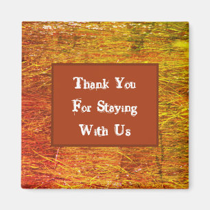 Tack Orange Promo Vacation Guest-avskrivning Magnet