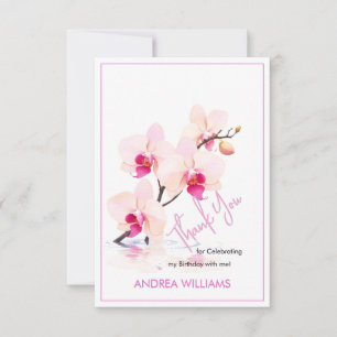 Tack, Orchid Flower-Blommar 60:e födelsedagen Tack Kort