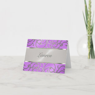Tack Orchid Lila Silver Filigree Kort