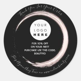 Tack Order Anpassningsbar Logotyp Namn Rabatt svar Runt Klistermärke