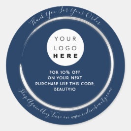 Tack Order Anpassningsbar Logotyp Namn rabattflott Runt Klistermärke
