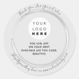 Tack Order Anpassningsbar Logotyp Namn rabattkonto Runt Klistermärke