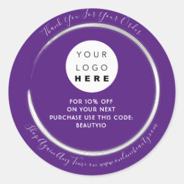 Tack Order Anpassningsbar Logotyp Namn rabattövert Runt Klistermärke