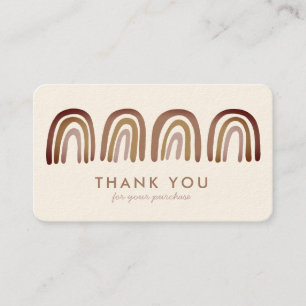 Tack Order Chic Simple Earthy Neutralt Rainbow Visitkort