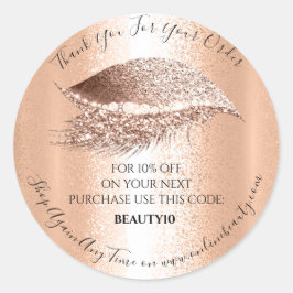 Tack Order Logotyp Rabatt Diamond Lash Makeup Runt Klistermärke