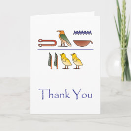 Tack på egyptiskt Hieroglyphics Card Kort