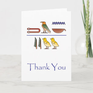 Tack på egyptiskt Hieroglyphics Card Kort