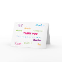 Tack på många språkkort