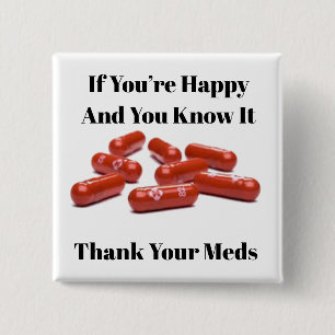 Tack på Meds Square-knappen Knapp