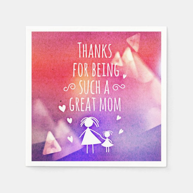 Tack på mors dag pappersservett (Framsidan)