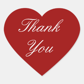 Tack på rött hjärta hjärtformat klistermärke