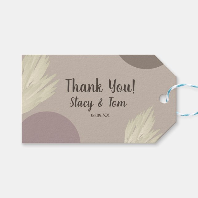 Tack Pampas-former i bohemisk stil Presentetikett (Framsidan (Horisontell))