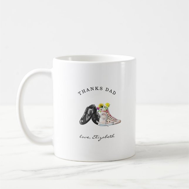 Tack Pappa | Att vandra vid min sida Akvarellskor Kaffemugg (Vänster)