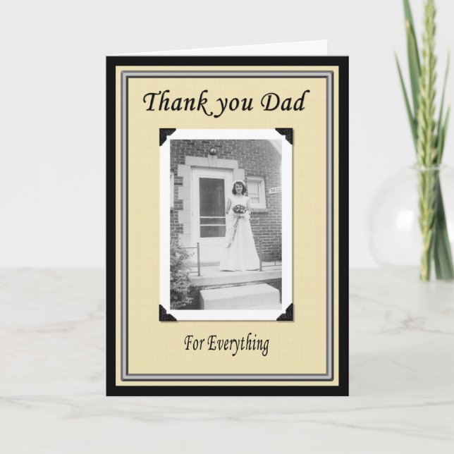 Tack pappa efter bröllop kort (Framsida)
