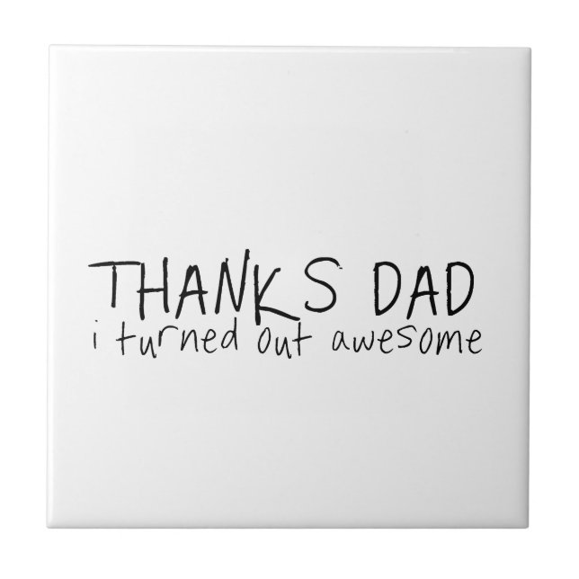 Tack pappa... Fars dag-gåva Kakelplatta (Framsidan)