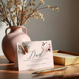 Tack Pappa | Gå vid Mina sidvattenfärgsskor Kort