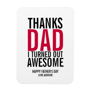 Tack Pappa jag stängde av Fantastisk Fars dag Magn Magnet