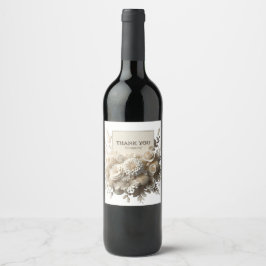 tack papper blommor bukett vin etiketter