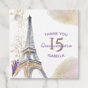 Tack Paris Eiffel Torn 15 Quinceanera Gåvor Etiketter