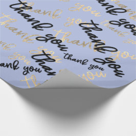 Tack Pastel Blue Guld Caligraphy-skript Presentpapper