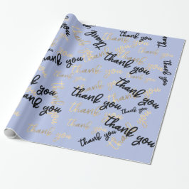 Tack Pastel Blue Guld Caligraphy-skript Presentpapper