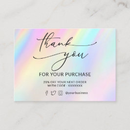 Tack, pastel färg visitkort