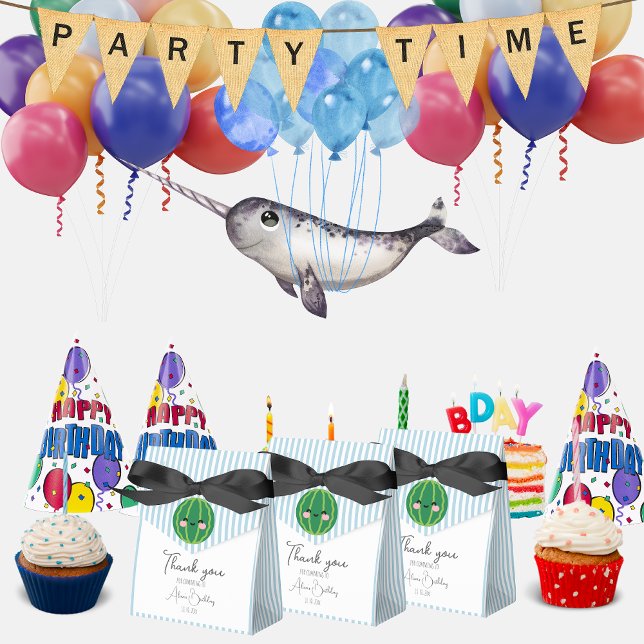 Tack, pastel rand ler ler vattenmelon Blue Presentaskar (Skapare uppladdad)