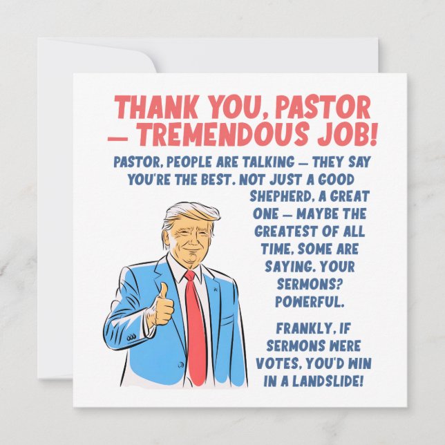 Tack Pastor-uppskattning Kort (Framsida)