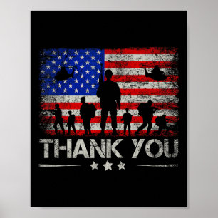 Tack Patriotic Memorial Day 4:e juli USA F Poster