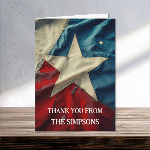 Tack Patriotic Rött vitt blått Lone Star Kort