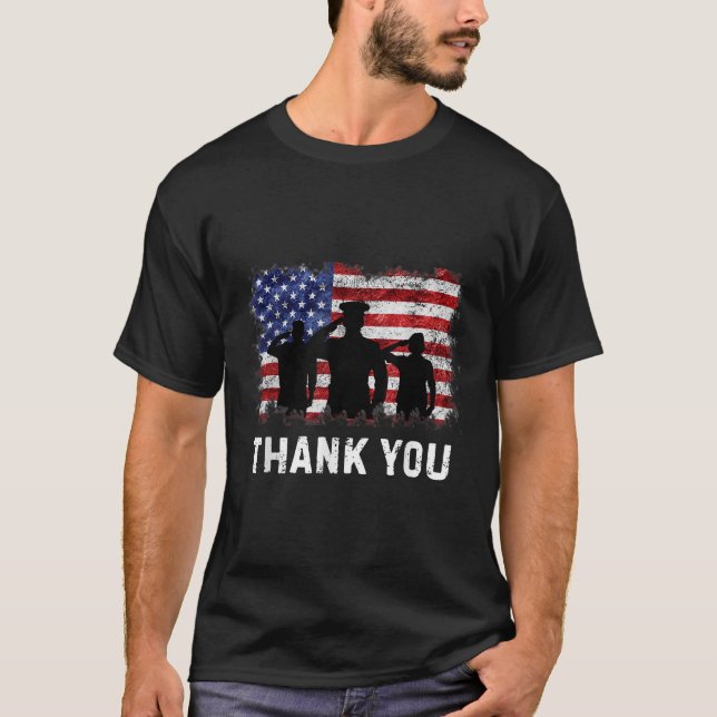 Tack Patriotiska tröjor minnesdag 4 juli (Framsida)