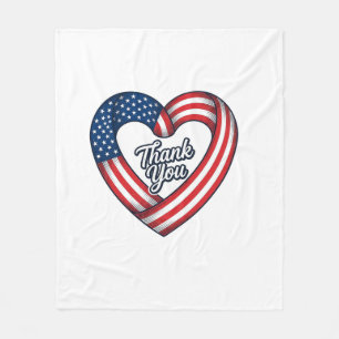 Tack Patriotiskt Hjärta Vintage Vektor Design_1 Fleecefilt