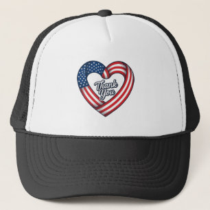 Tack Patriotiskt Hjärta Vintage Vektor Design_1 Keps