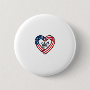 Tack Patriotiskt Hjärta Vintage Vektor Design_1 Knapp