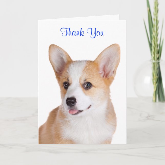 Tack Pembroke Welsh Corgi Greeting Card Kort (Framsida)