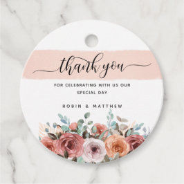 Tack, persiko, , mint Blommigt, Bröllop Gåvor Etiketter