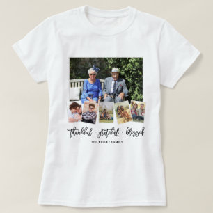 Tack, Personlig 6 Fotofamiljens kollage T Shirt