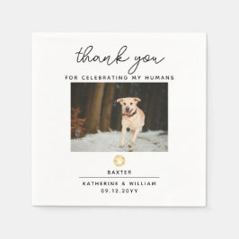 Tack Pet Photo Bröllop Napkin Pappersservett