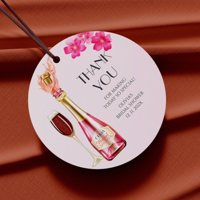 Tack Petals and Prosecco FloralBröllopsdusch  Gåvor Etiketter (Skapare uppladdad)